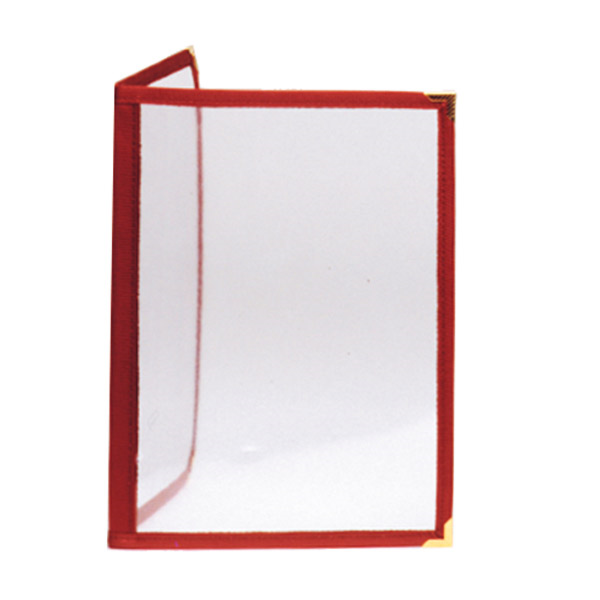 MENÚ "AMERICANO" DIN-A4 2 CUERPOS BURDEOS PVC (1 UNID.)