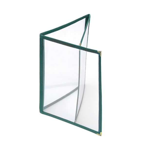 MENÚ "AMERICANO" DIN-A5 3 CUERPOS VERDE PVC (1 UNID.)