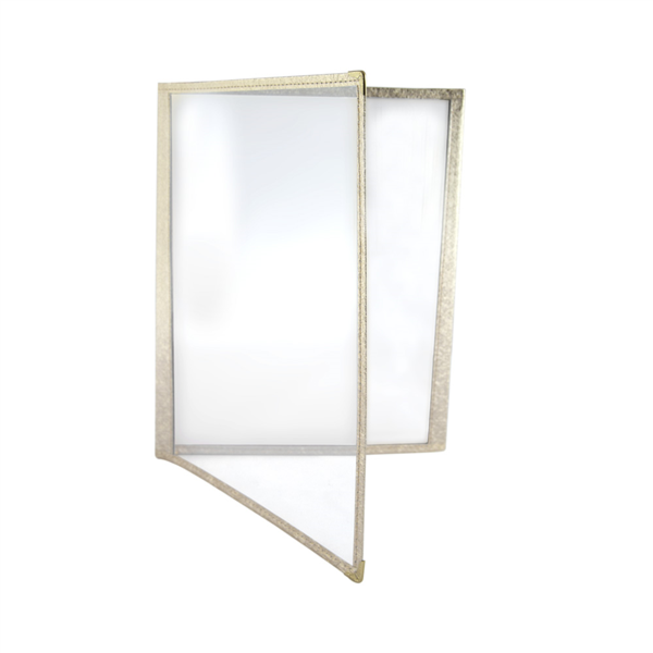 Menú "Americano" Din-A4 2 Cuerpos Oro Pvc (1 Unid.)