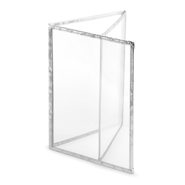 [194.94] Menú "Americano" Din-A4 3 Cuerpos Plateado Pvc (1 Unid.)