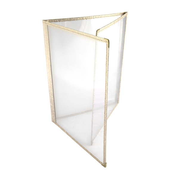 [194.93] Menú "Americano" Din-A4 3 Cuerpos Oro Pvc (1 Unid.)