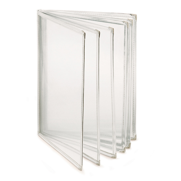 [194.95] MENÚ "AMERICANO" DIN-A4 6 CUERPOS PLATEADO PVC (1 UNID.)
