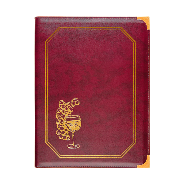 Carta De Vinos 8 Fundas Din-A4 25,5X33 Cm Burdeos Pvc (1 Unid.)