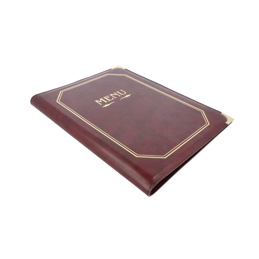 PORTA MENÚ 8 FUNDAS DIN-A4 25,5x33 CM BURDEOS PVC (1 UNID.)