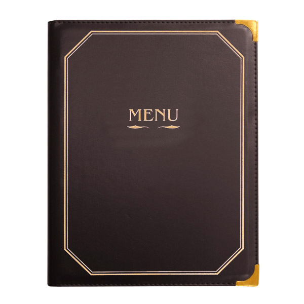 [180.82] PORTA MENÚ 8 FUNDAS DIN-A4 25,5x33 CM MARRÓN PVC (1 UNID.)