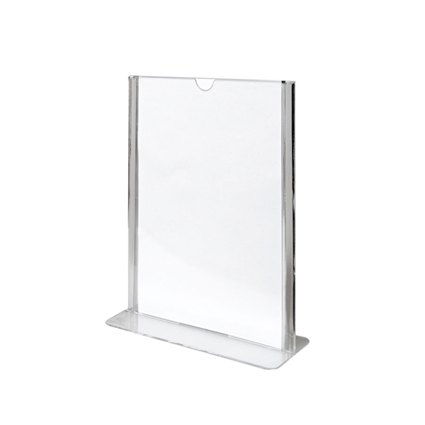 [199.64] PORTA MENÚS SOBREMESA DIN-A6 10,5x14,8 CM TRANSPARENTE PS (20 UNID.)