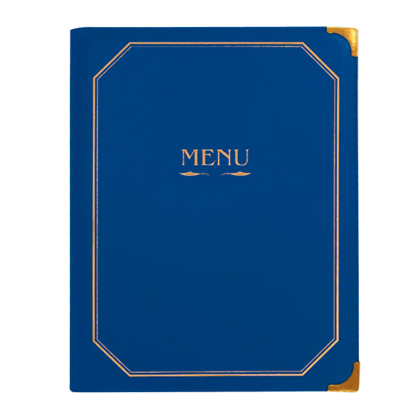 [180.83] PORTA MENÚ 8 FUNDAS DIN-A4 25,5x33 CM AZUL PVC (1 UNID.)