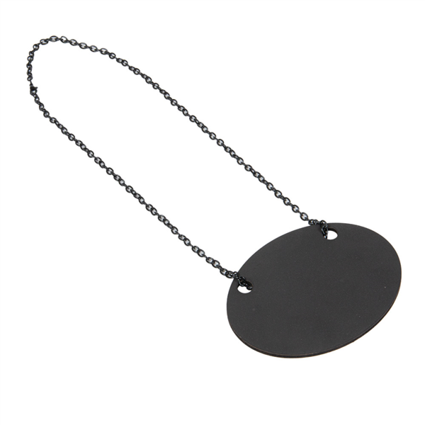 [264.54] Pizarra Con Cadena Ø 10.3X7.9 Cm Negro Pizarra+Metal (1 Unid.)