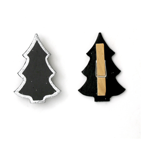 6 U. Mini Pizarras Forma Abeto 6X4 Cm Negro (1 Unid.)