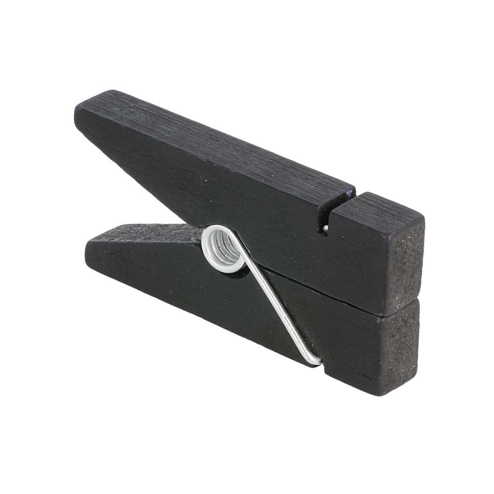 [196.93] 12 PINZAS PORTA-PIZARRAS 1,3x3,8x8,3 CM NEGRO MADERA (1 UNID.)