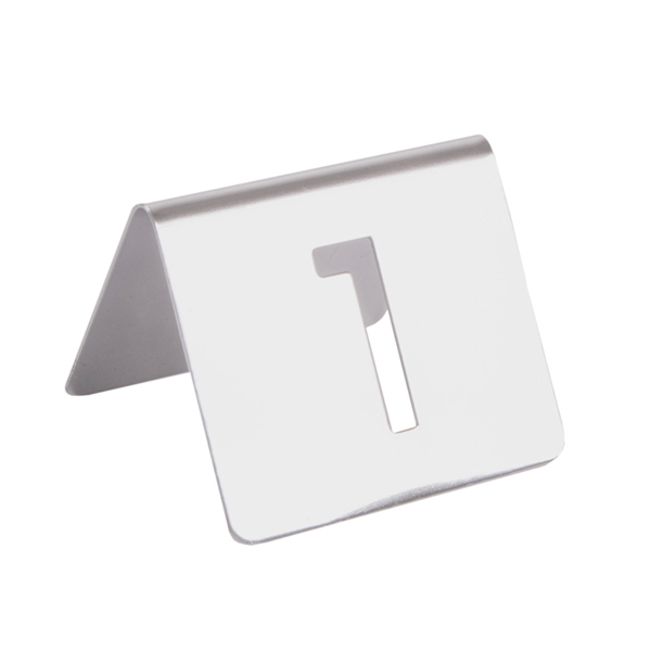 [162.03] Números Para Mesa Del 1 Al 25 7,5X5,5 Cm Plateado Inox (1 Unid.)