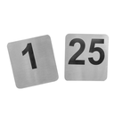 Números De Sobremesa Del 1 Al 25 9,5X8,8 Cm Plateado Inox (1 Unid.)