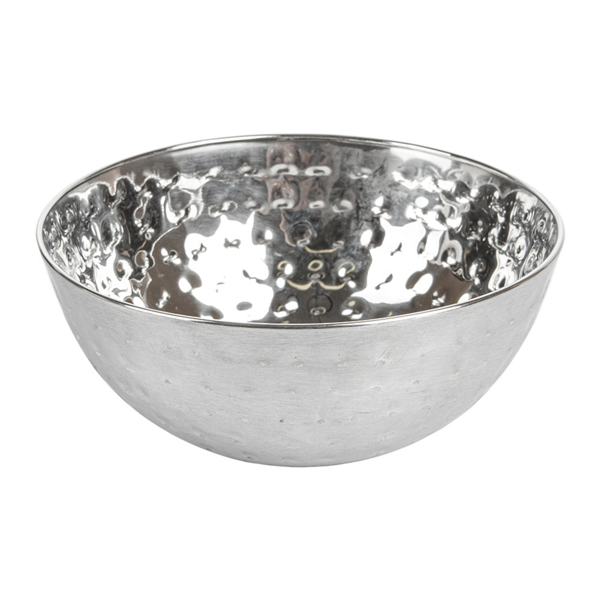 [258.70] BOL MARTILLEADO 'ARTINOX' Ø 13x6 CM PLATEADO INOX (1 UNID.)