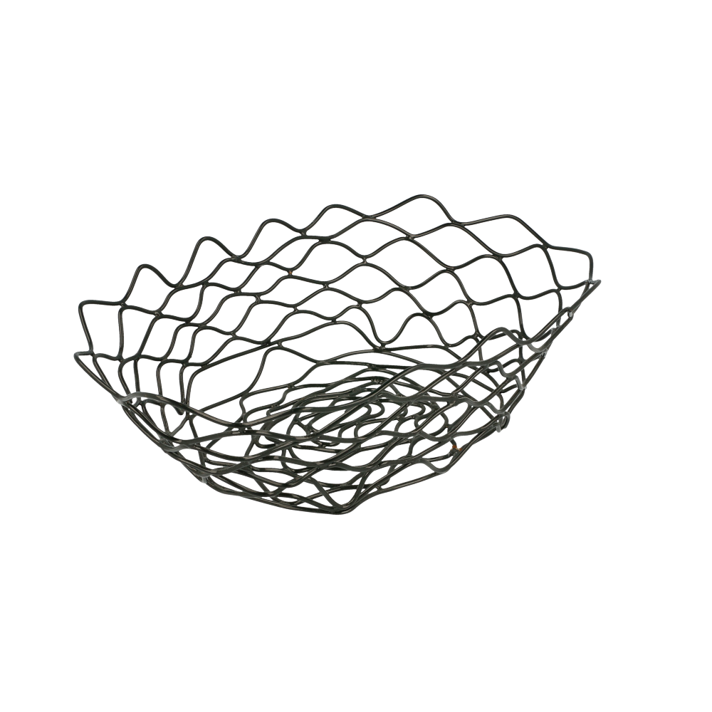 [186.70] CESTA OVAL 24x15,2x7 CM NEGRO ACERO (1 UNID.)