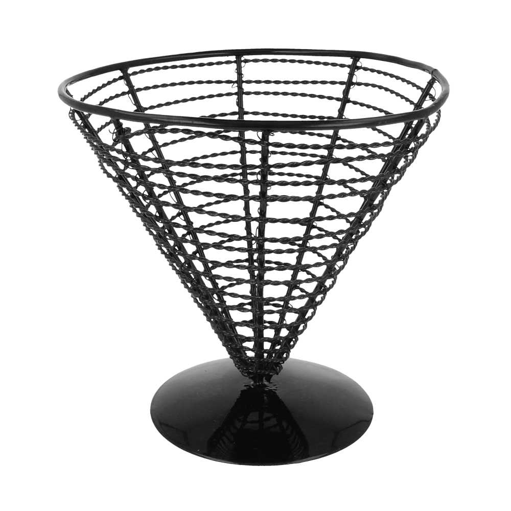 CESTA PRESENTACIÓN Ø 18x17,5 CM NEGRO ACERO (1 UNID.)