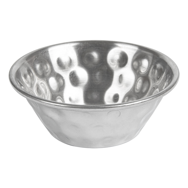 [258.64] RAMEQUINES MARTILLEADOS 'ARTINOX' 45 ML Ø 6,4x2,5 CM PLATEADO INOX (12 UNID.)