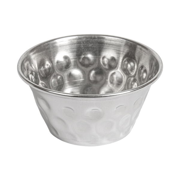 [258.65] RAMEQUINES MARTILLEADOS 'ARTINOX' 60 ML Ø 6,2x3,3 CM PLATEADO INOX (12 UNID.)
