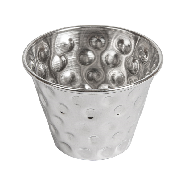 [258.66] RAMEQUINES MARTILLEADOS 'ARTINOX' 75 ML Ø 6x4,4 CM PLATEADO INOX (12 UNID.)