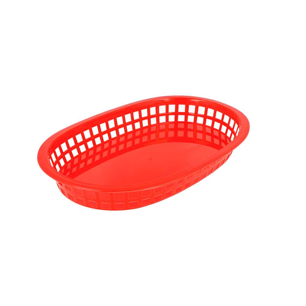 [208.58] Cestas Alargadas 28X17,5X4 Cm Rojo Pp (12 Unid.)
