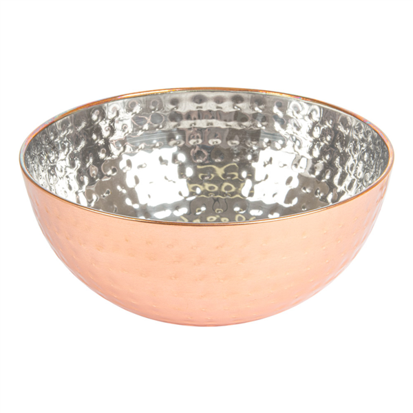 [258.73] Bol Martilleado 'Artinox' 1700 Ml Ø 19,5X9 Cm Cobre Inox (1 Unid.)