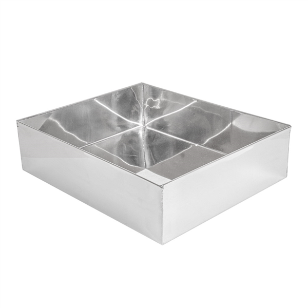 [258.23] CAJA PARA BUFFET 'ARTINOX' 30x25,3x8 CM PLATEADO INOX (1 UNID.)