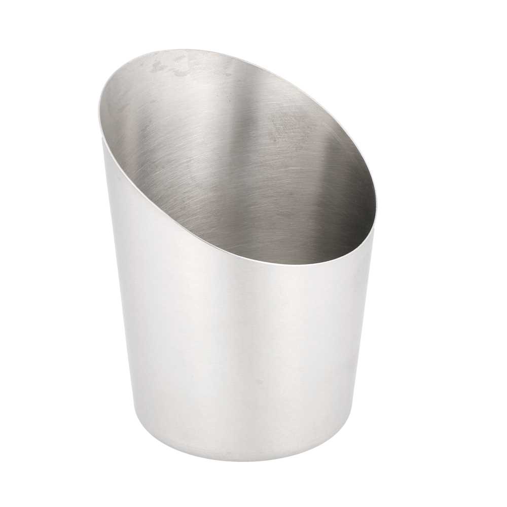 [191.67] TARRINAS FRITAS TRUNCADAS, LISAS 'ARTINOX' Ø 8,5x8,5 CM PLATEADO INOX (12 UNID.)
