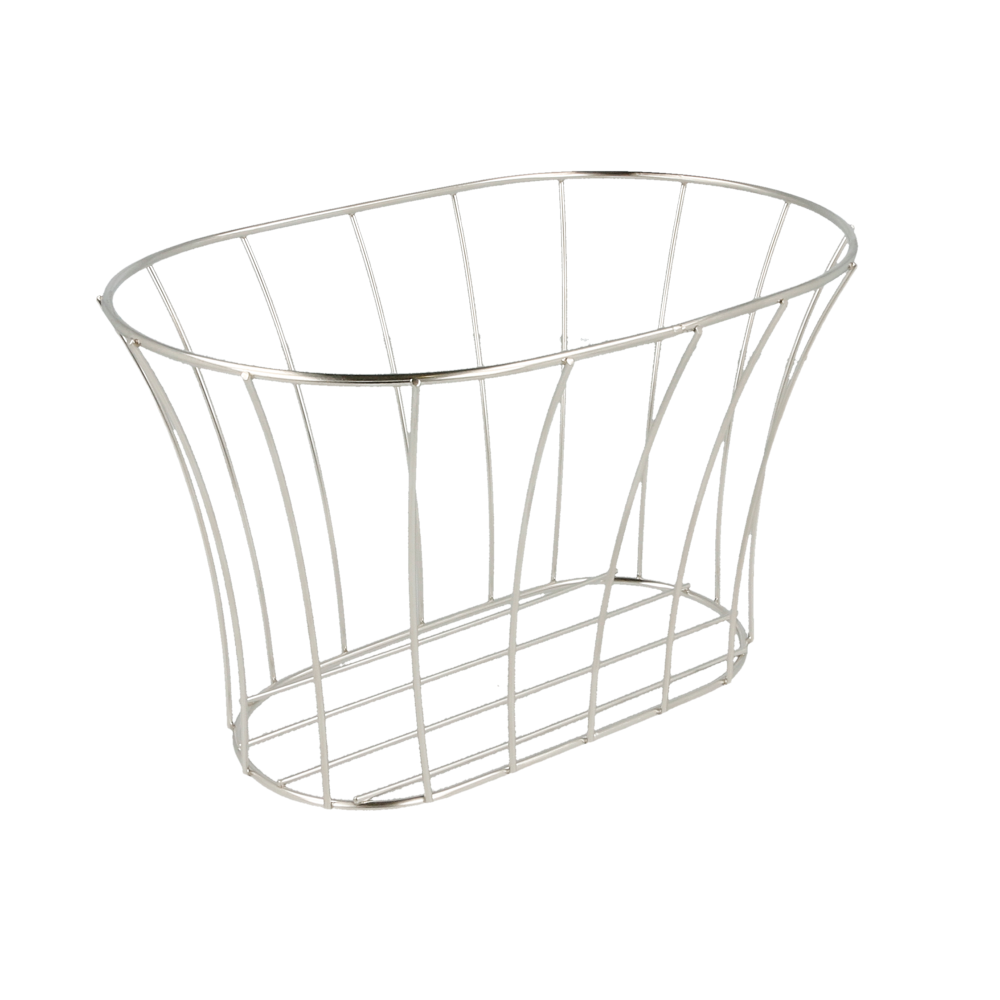 [216.26] Basket Estilo Toscano 'Artinox' 21X12,7X12,7 Cm Plateado Inox (12 Unid.)