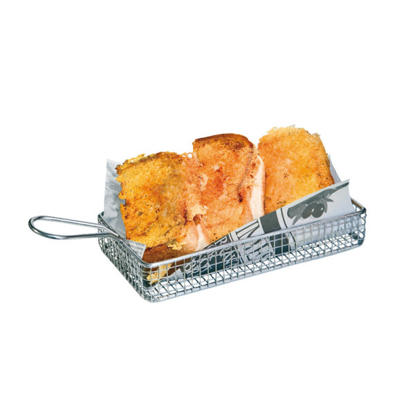 [211.40] Mini Freidoras Alargadas 'Artinox' 24X15X3,5 Cm Plateado Inox (6 Unid.)