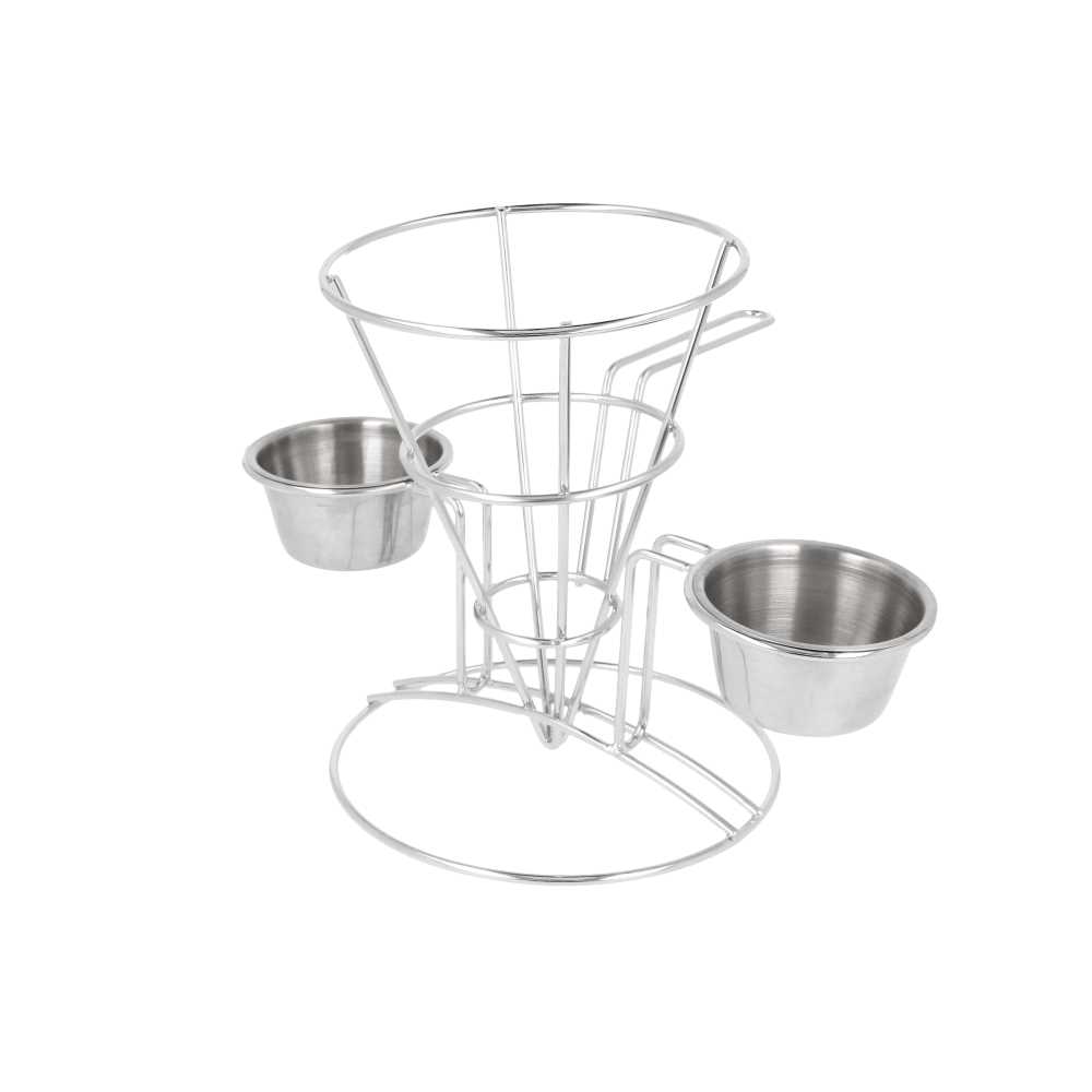 [216.13] Basket Con 2 Tarrinas 'Artinox' 10,8X15,24 Cm Plateado Inox (12 Unid.)