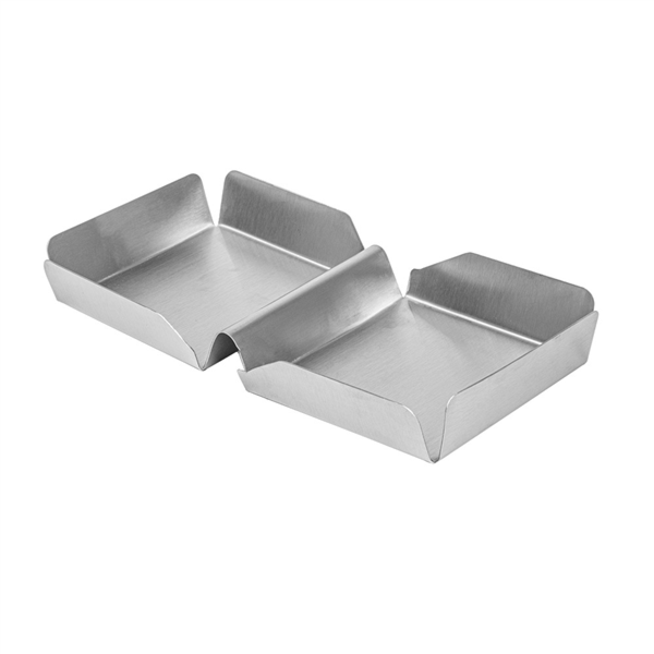 [250.22] CAJA HAMBURGUESA 'ARTINOX' 25,2x13x3 CM PLATEADO INOX (12 UNID.)