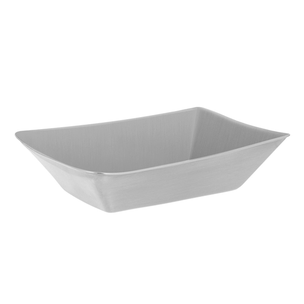 [250.25] BARQUILLA PARA FRITOS S 'ARTINOX' 13x8,8x3,3 CM PLATEADO INOX (12 UNID.)