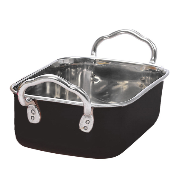 [198.88] Mini Cubetas Con Asas 'Artinox' 14,5X9,5X4,5 Cm Negro Inox (6 Unid.)