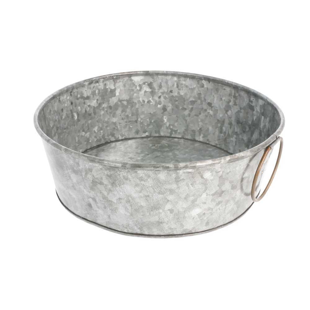 [225.71] BANDEJA REDONDA Ø 23x8 CM GALVANIZADO ACERO (1 UNID.)