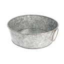 BANDEJA REDONDA Ø 23x8 CM GALVANIZADO ACERO (1 UNID.)