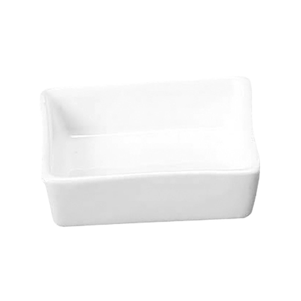 RECIPIENTES CUADRADOS 'AKALA' 7,5x7,5x2,3 CM BLANCO PORCELANA (12 UNID.)