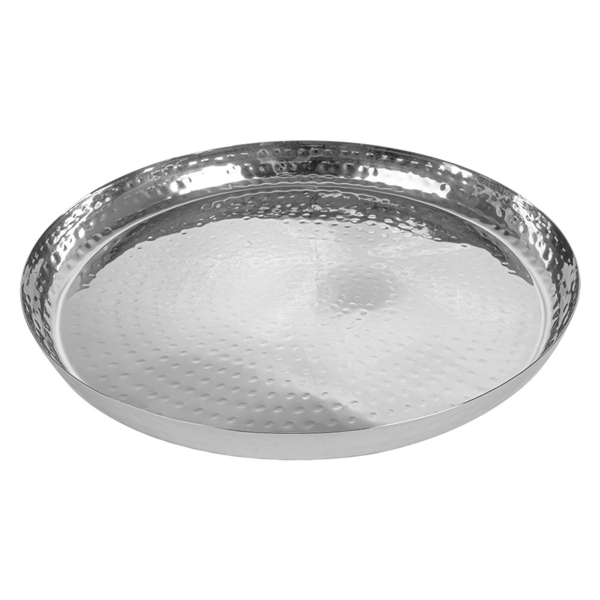 [258.74] BANDEJA MARTILLEADA 'ARTINOX' Ø 30x2,7 CM PLATEADO INOX (1 UNID.)