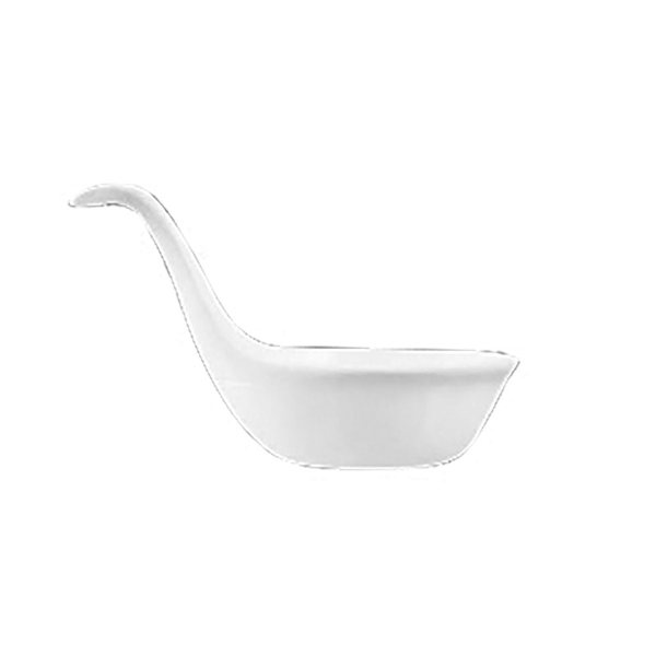 [210.15] Mini Cucharas 10X5,2X5,2 Cm Blanco Porcelana (12 Unid.)