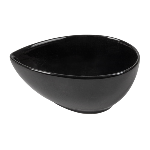 [264.61] Mini Recipientes "Lágrima" Ø 10X7,2X4,1 Cm Negro Porcelana (12 Unid.)