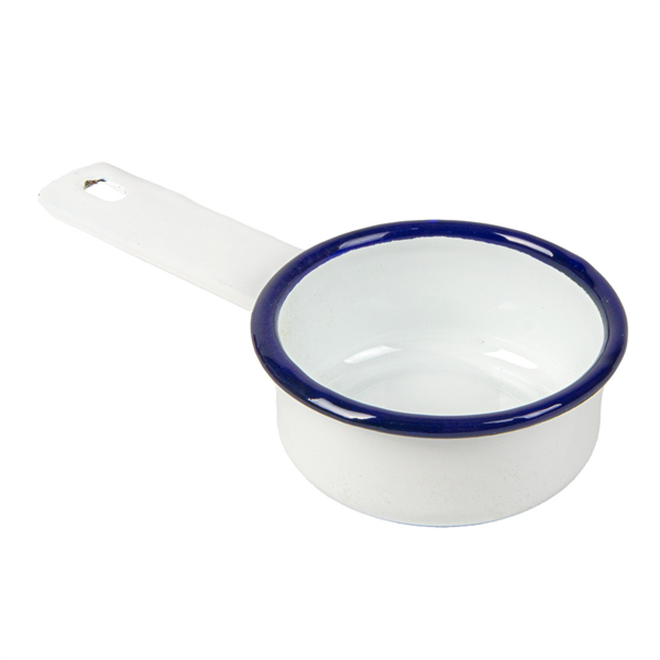 [264.89] MINI OLLAS 'ENAMELWARE' 50 ML 13,7x7x2,9 CM BLANCO HIERRO ESMALTADO (6 UNID.)