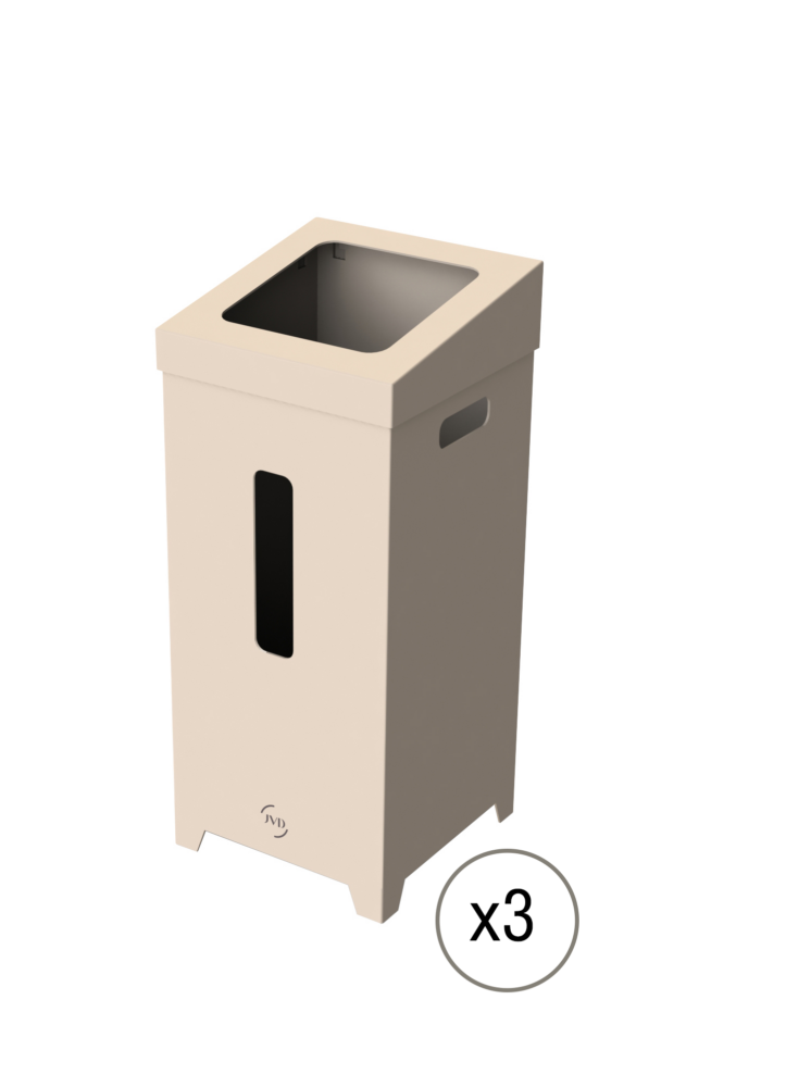 [8992105] Papeleras Oficina Kit 3 Papeleras Cartón 75l
