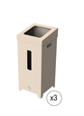 PAPELERAS OFICINA KIT 3 PAPELERAS CARTÓN 75L