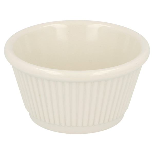 [197.41] RAMEQUINES ESTRIADOS 'ASAMI WARE' 60 ML Ø 6,9x2,5 CM MARFIL MELAMINA (24 UNID.)