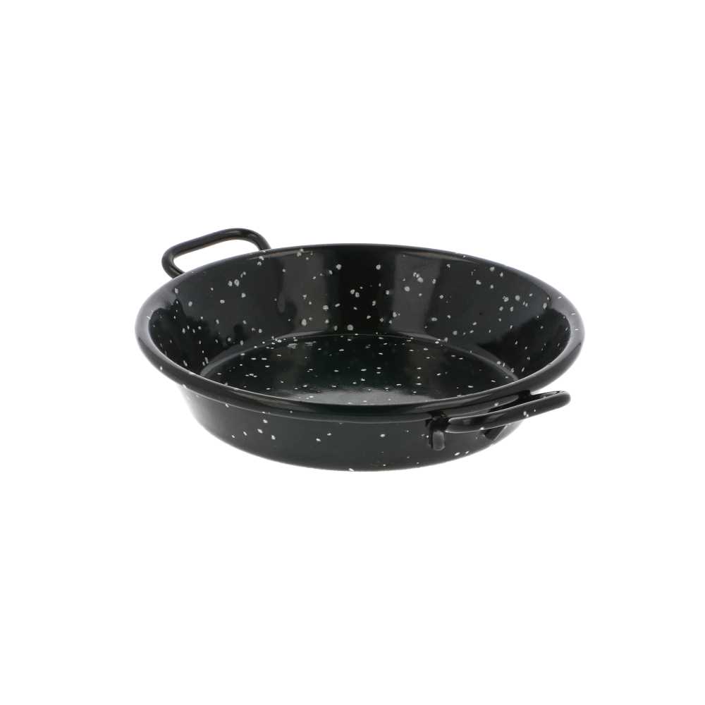 [232.53] MINI PAELLA VALENCIANA ESMALTADA 'ARTINOX' Ø10x2 CM NEGRO ACERO (10 UNID.)
