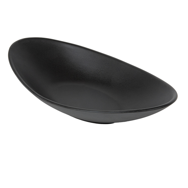 [262.26] BOLES OVALES 'ASAMI WARE' 31,5x16,5x6 CM NEGRO MELAMINA (6 UNID.)