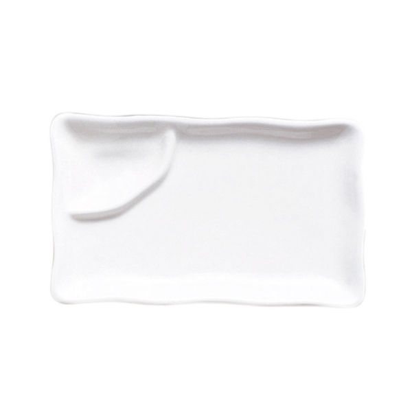 [164.22] PLATOS RECTANGULARES 1 COMPARTIMENTO 'AKALA' 25,5x15,5x3,5 CM BLANCO PORCELANA (6 UNID.)