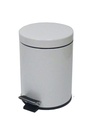 Papelera Pedal 3l Metal Blanco Sanitarias