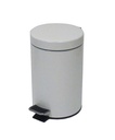 Papelera Pedal 5l Metal Blanco. Sanitarias