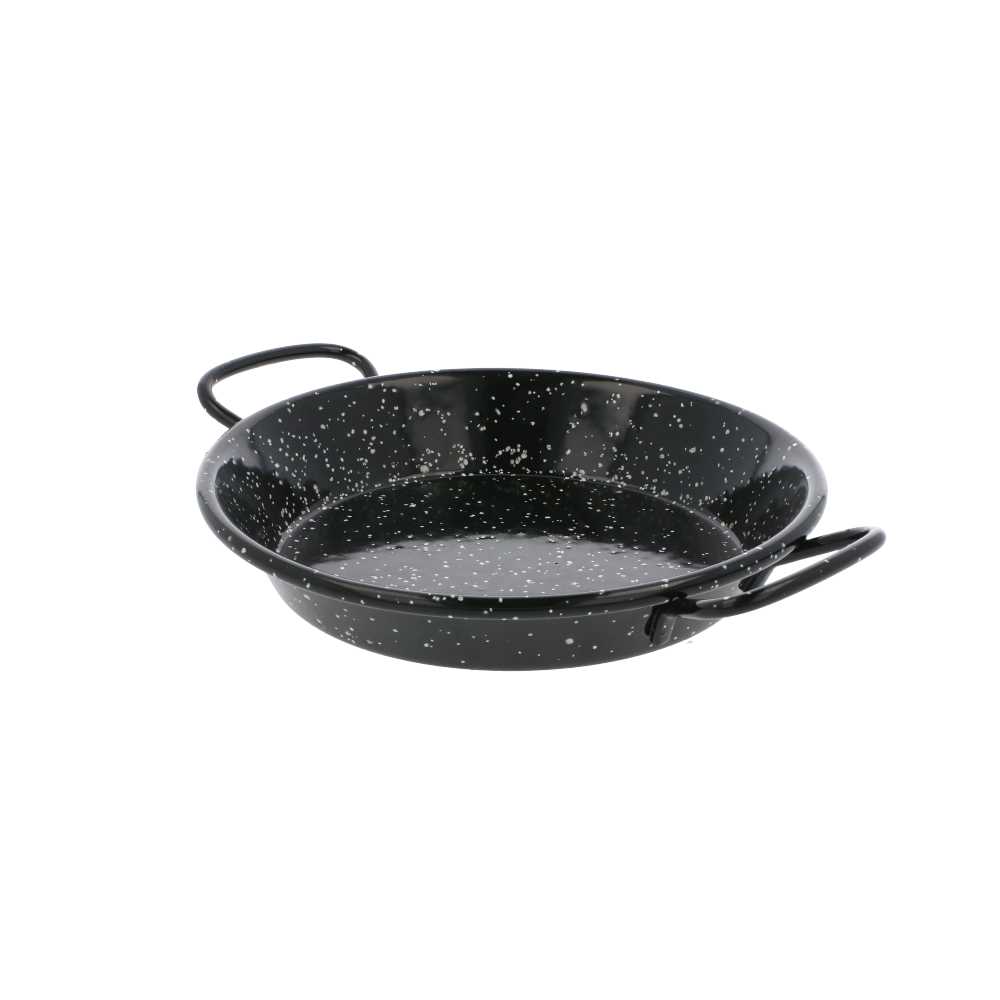 [232.55] MINI PAELLA VALENCIANA ESMALTADA 'ARTINOX' Ø15x2 CM NEGRO ACERO (10 UNID.)