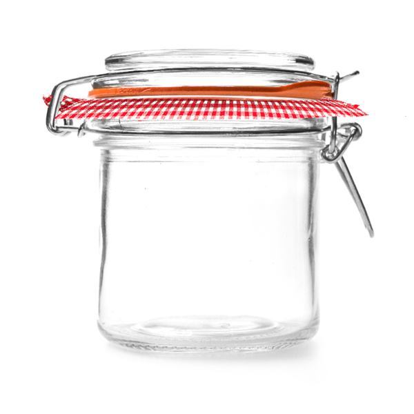 Tarro Cierre Clip + Papel Vichy 250 Ml Ø 8,5X10 Cm Transparente Cristal (24 Unid.)