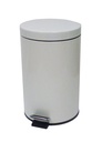 Papelera Pedal 12l Metal Blanco Sanitarias
